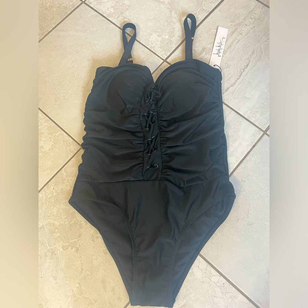 New with tags, black one piece